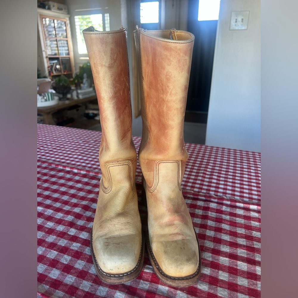 Frye Tan Heeled Boots